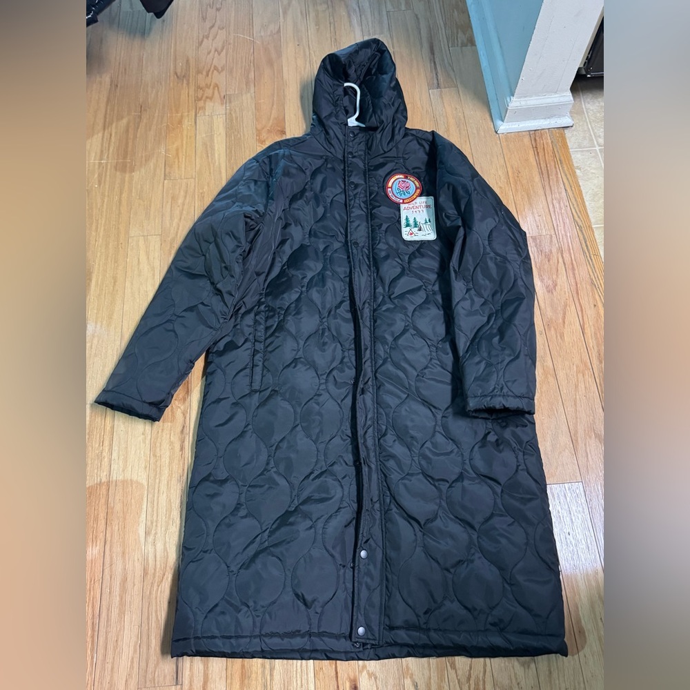 Reason Black Quilted Puffer Coat